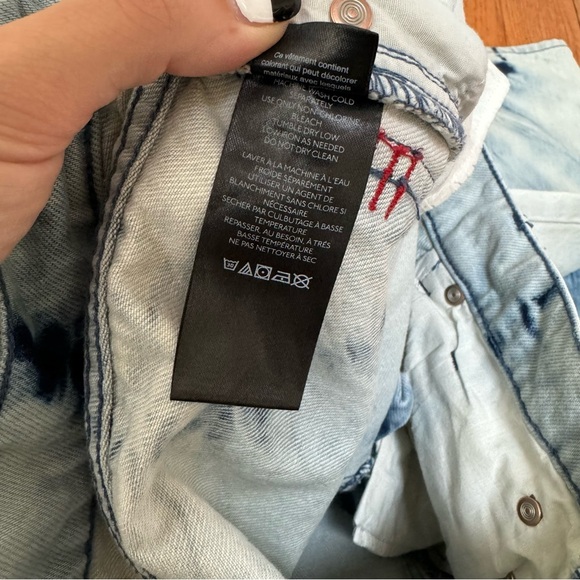 BDG Bleached High & Wide Jeans Cream Blue Tie Dye size 27 - Picture 10 of 14